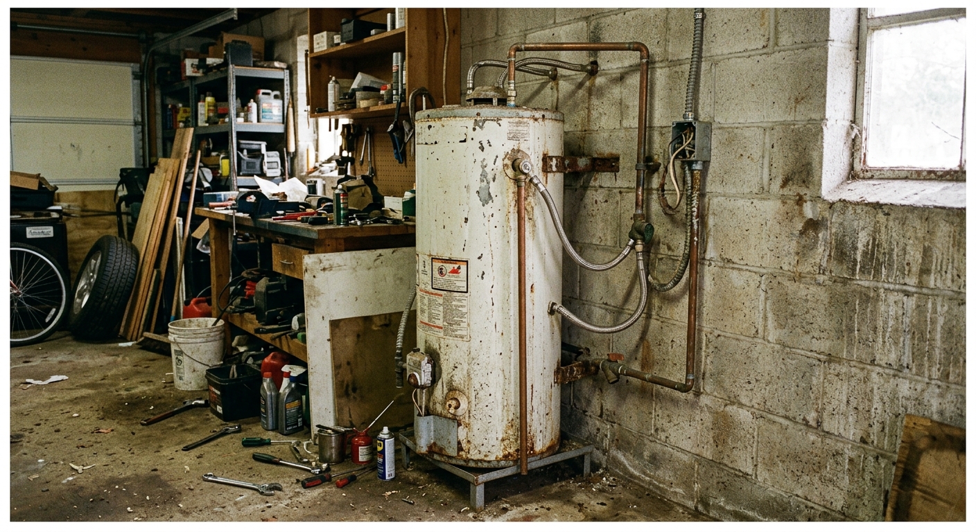Vieux chauffe-eau &eacute;lectrique