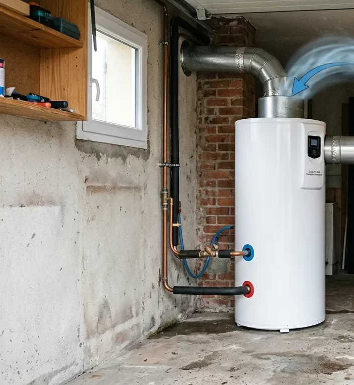 Sch&eacute;ma de fonctionnement de l'a&eacute;rothermie dans un garage