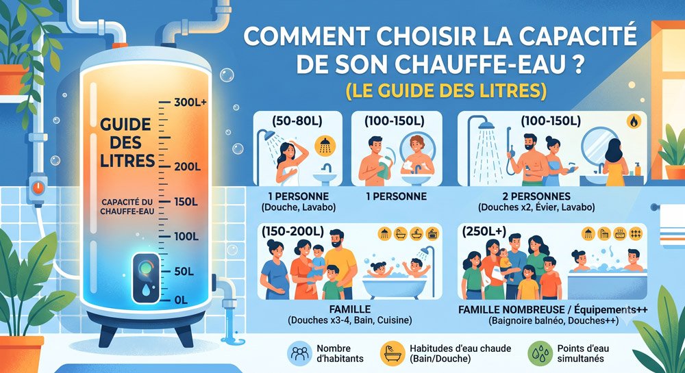 Choisir la capacité de son chauffe-eau