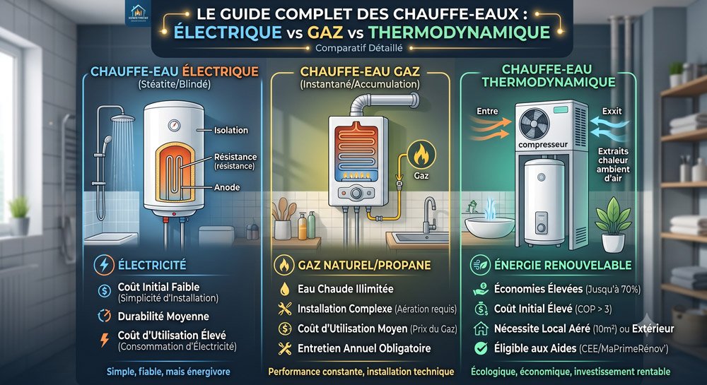 Chauffe-eau électrique, gaz ou thermodynamique : quel est le plus rentable ?